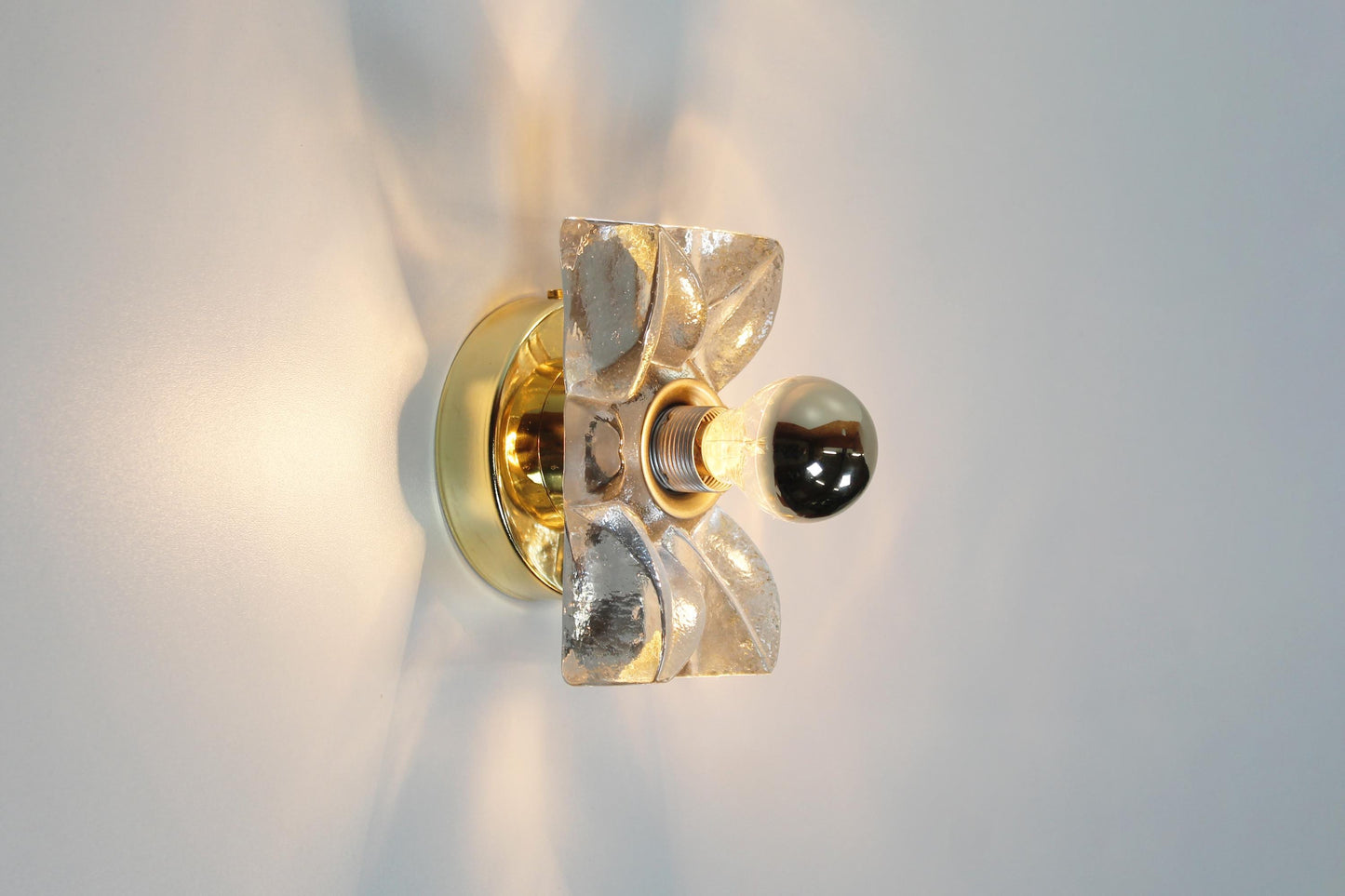 Set of brass and glass wall lamps by Sische
