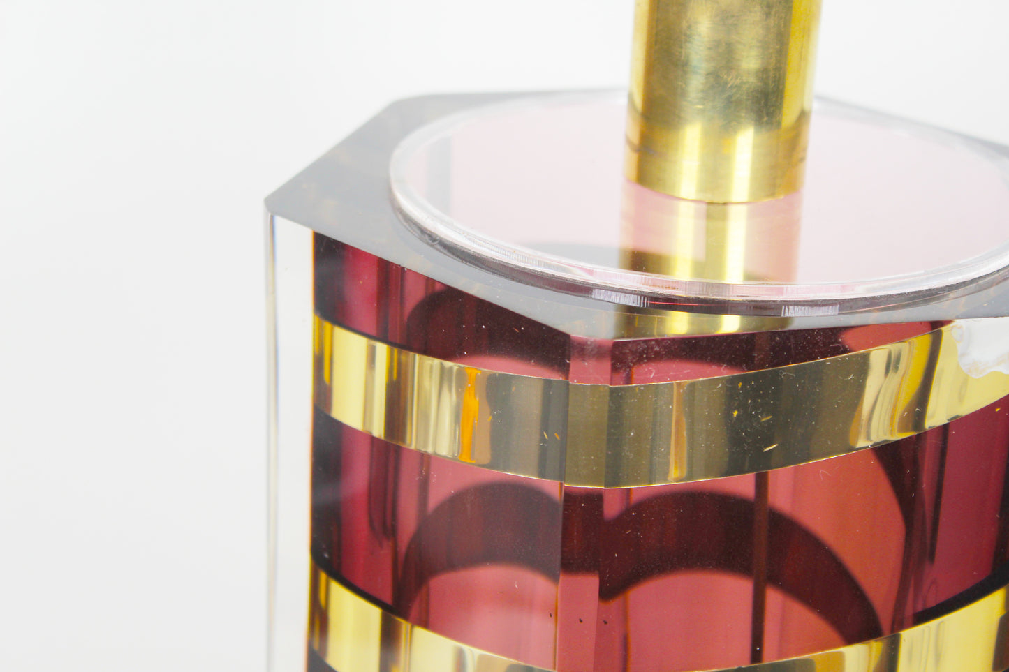 Grote Italiaanse lucite tafellamp door Romeo Rega