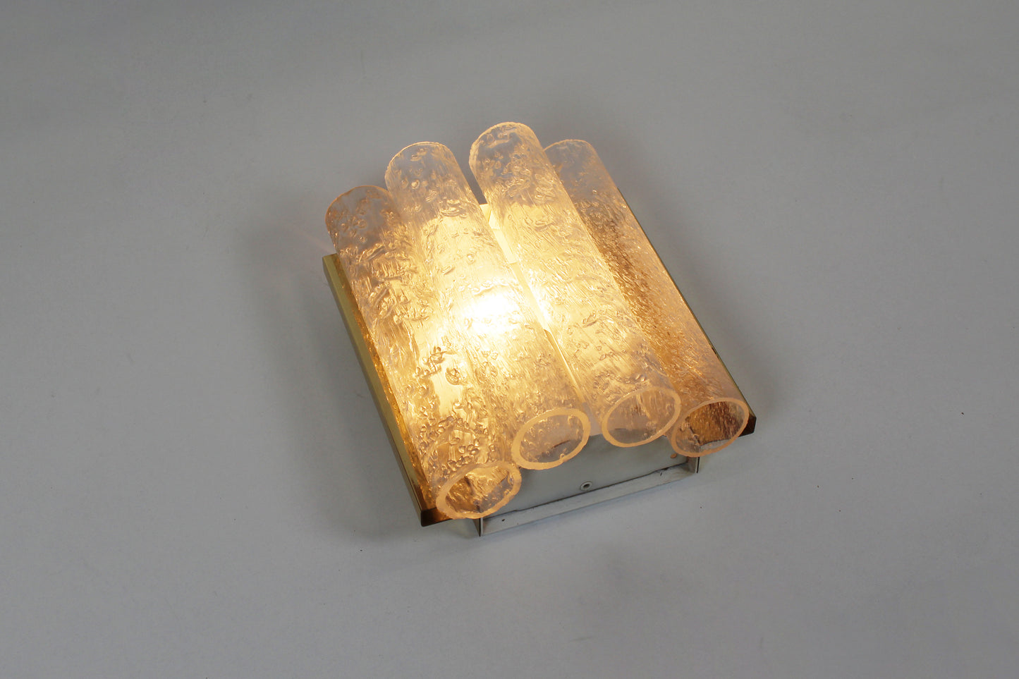 Pair of wall lamps in brass and glass by Doria Leuchten