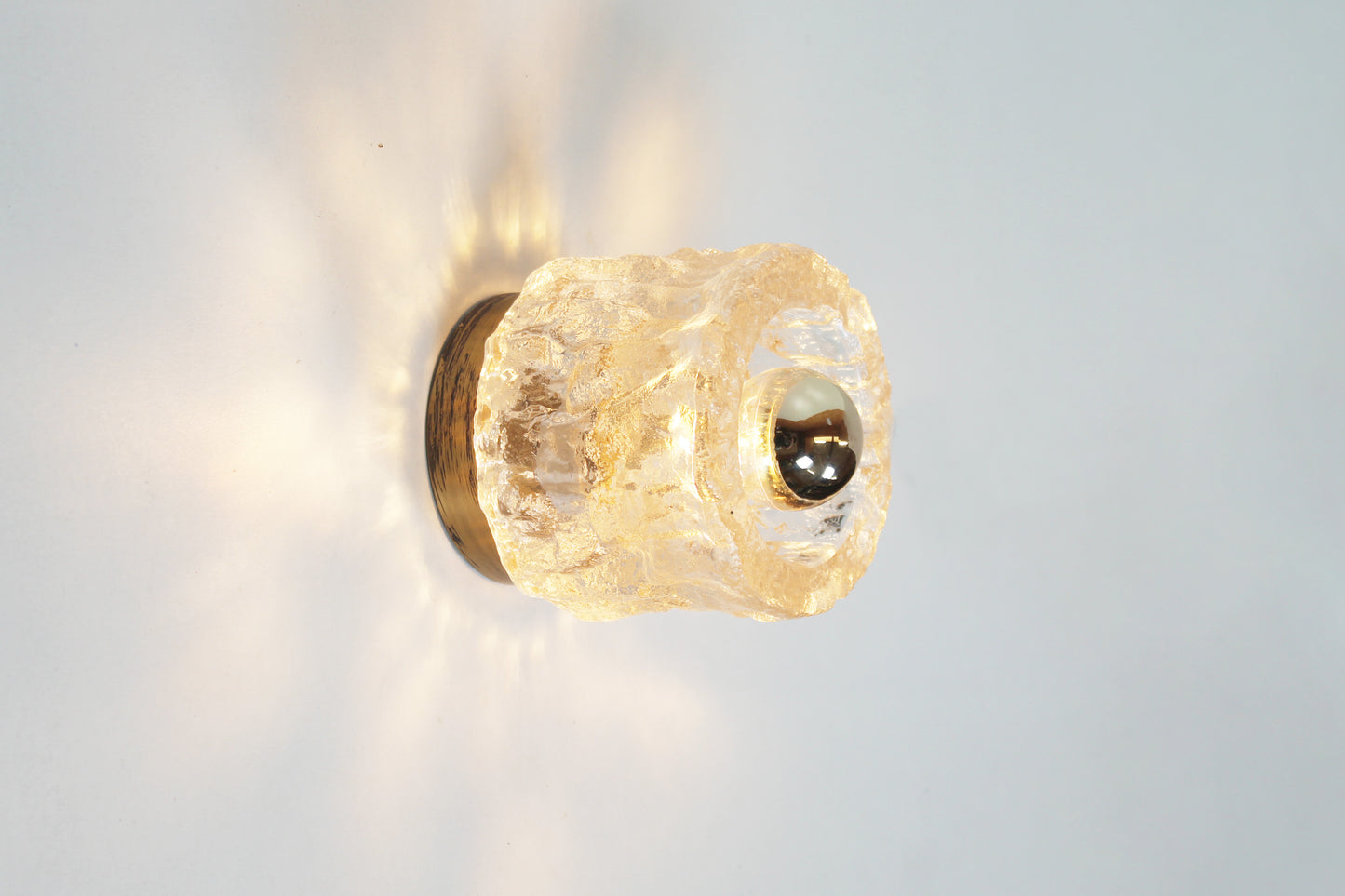 Pair of brass and glass wall lamps by Cosack Leuchten