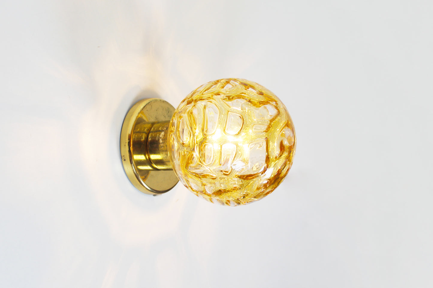 Pair of vintage brass wall lamps by Doria Leuchten