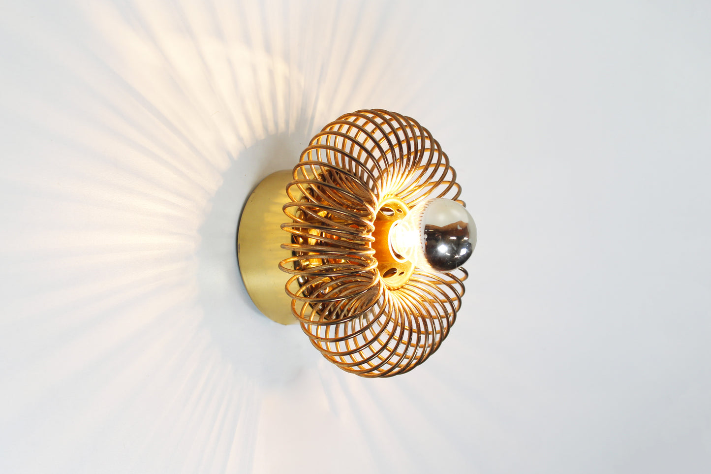 Pair of rare brass 'Spring' wall lamps by Oxar