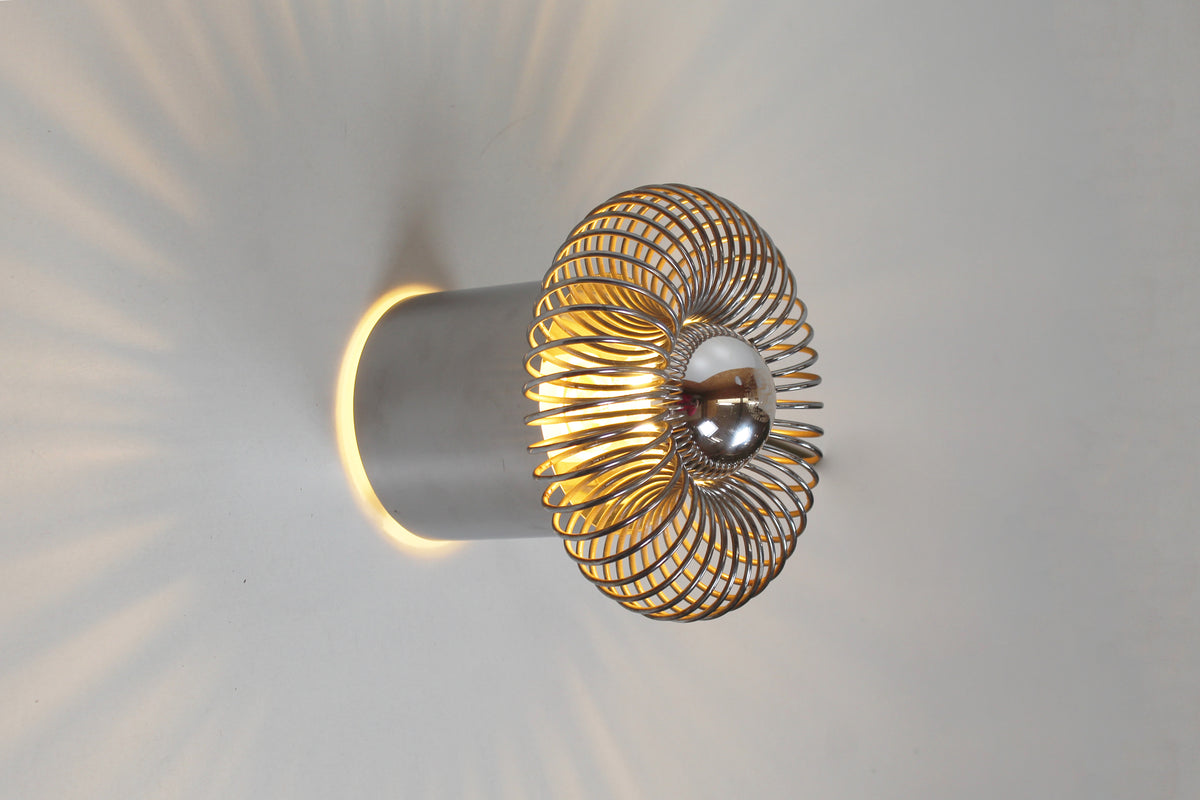 Set jaren 70 'spring' wandlampen door Gallery Oxar