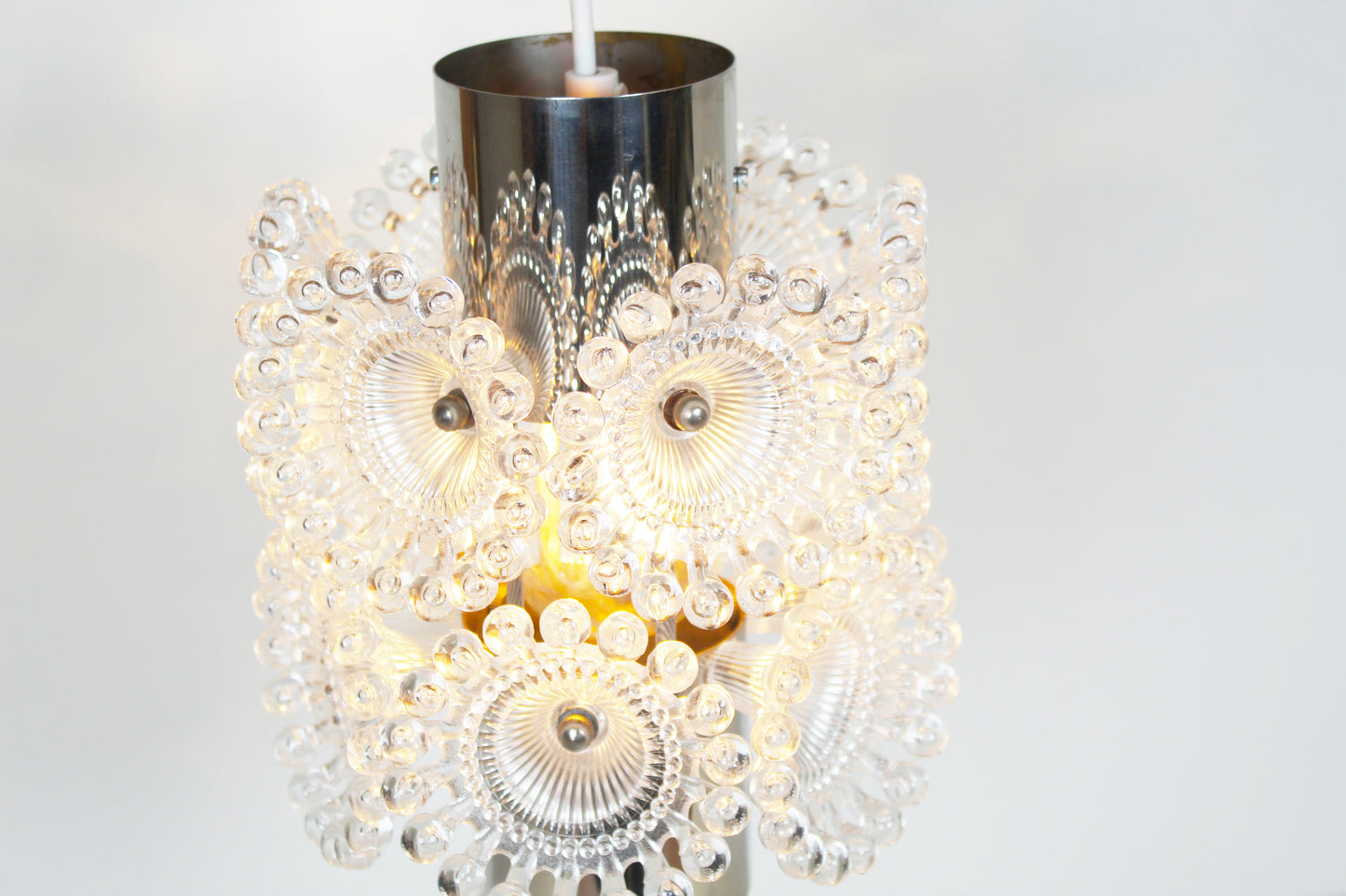 1970's chrome pendant lamp by Solken Leuchten - 3 available
