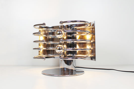 Unieke Italiaanse jaren 60 chrome tafellamp