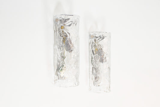 Pair of medium size 1970's Murano glass wall lamps by AV Mazzega
