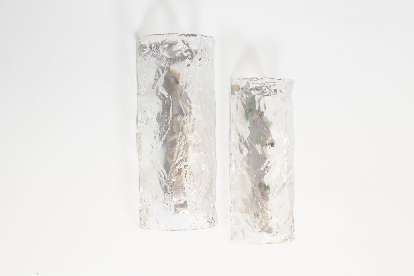 Pair of large size 1970's Murano glass wall lamps by AV Mazzega