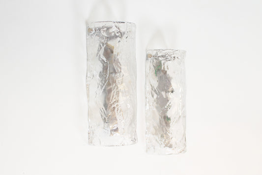 Pair of large size 1970's Murano glass wall lamps by AV Mazzega