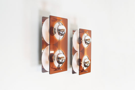 Pair of acrylic wall lamps by Jocelyne Trocmé for Galerie Oxar – Model 'Disco'