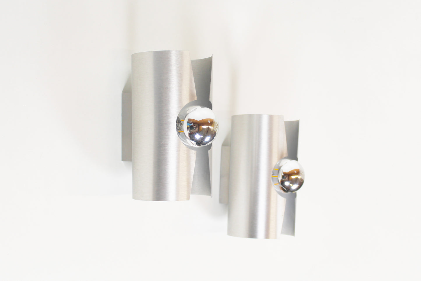 Set of 70s 'space age' wall lamps by Polam