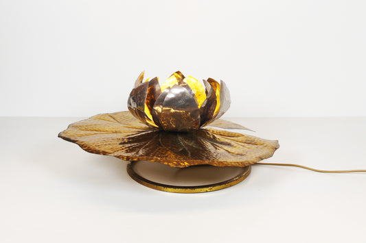 Zeldzame "Waterlily" tafellamp door Tommaso Barbi voor Bottega Gadda, Italië jaren 60