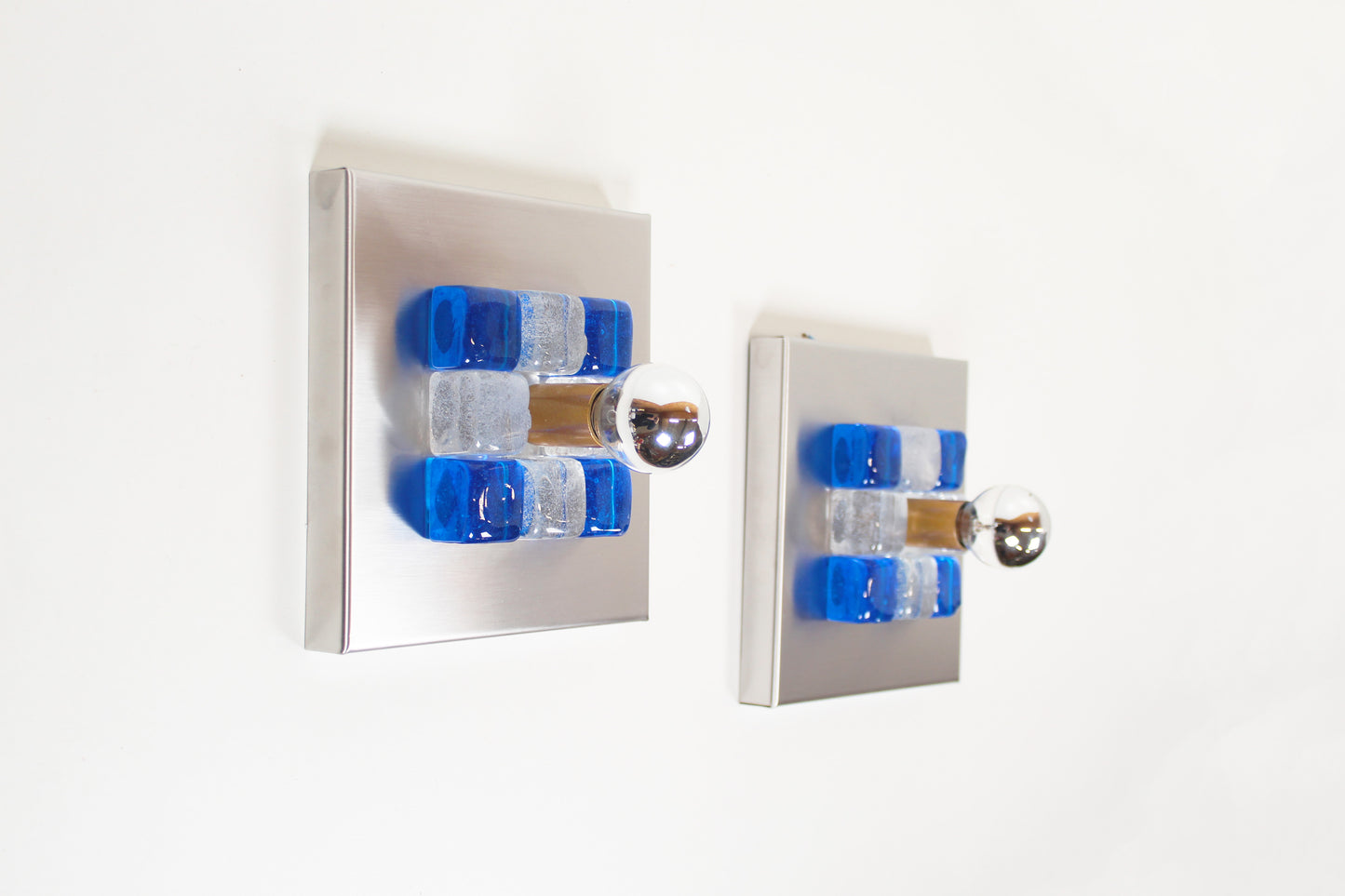 Pair of Murano glass wall lamps by Albano Poli for Poliarte