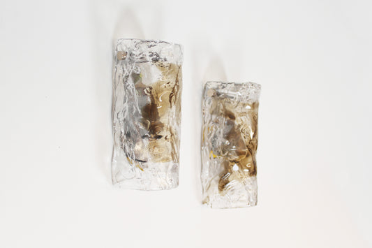 Pair of Murano glass wall lamps by AV Mazzega