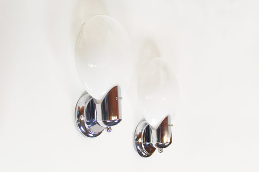 Pair of 1970s Murano glass wall lamps by Kaiser Leuchten