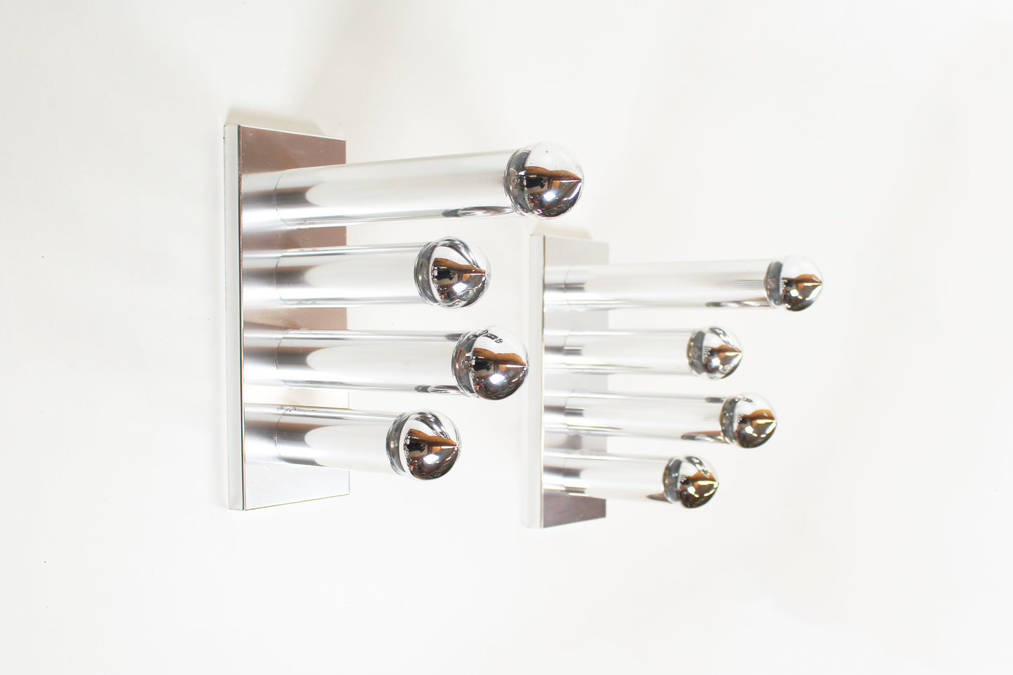 Set of polished wall lamps by Gaetano Sciolari