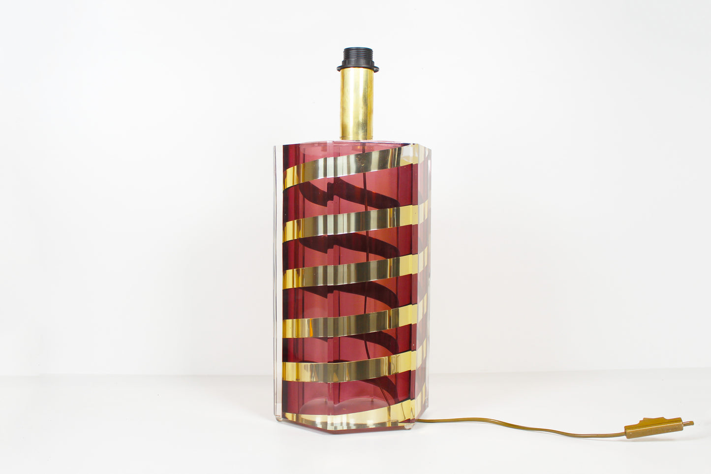 Grote Italiaanse lucite tafellamp door Romeo Rega