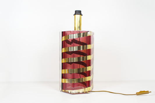 Grote Italiaanse lucite tafellamp door Romeo Rega
