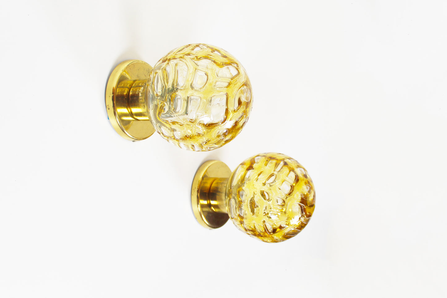 Pair of vintage brass wall lamps by Doria Leuchten