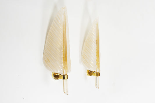 Zeldzame set jaren 60 muranoglas wandlampen door Barovier & Toso