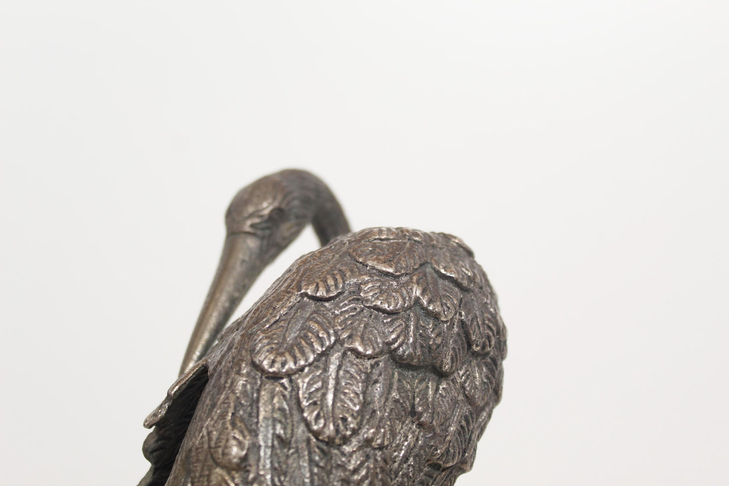 Decorative pair of silver-plated 'Heron' sculptures by Valenti