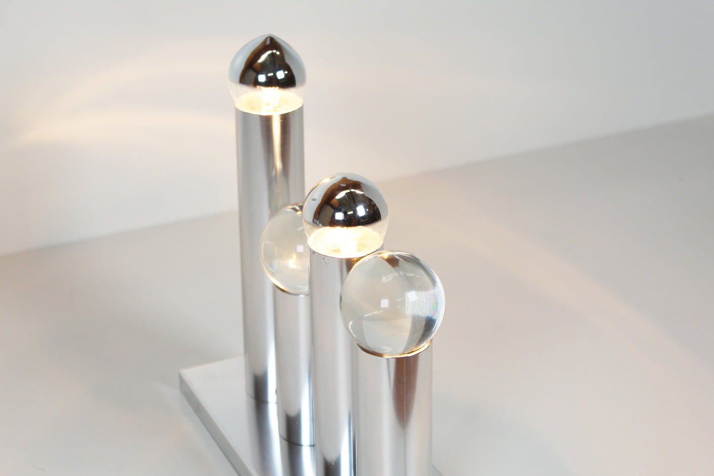 Set of polished wall lamps by Gaetano Sciolari