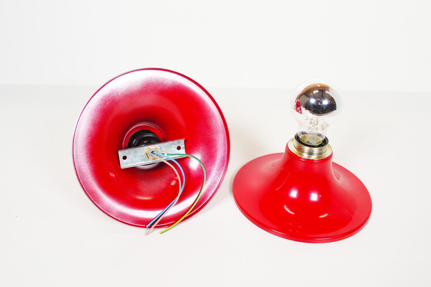 Set of Italian 1980s 'Discus' wall lamps