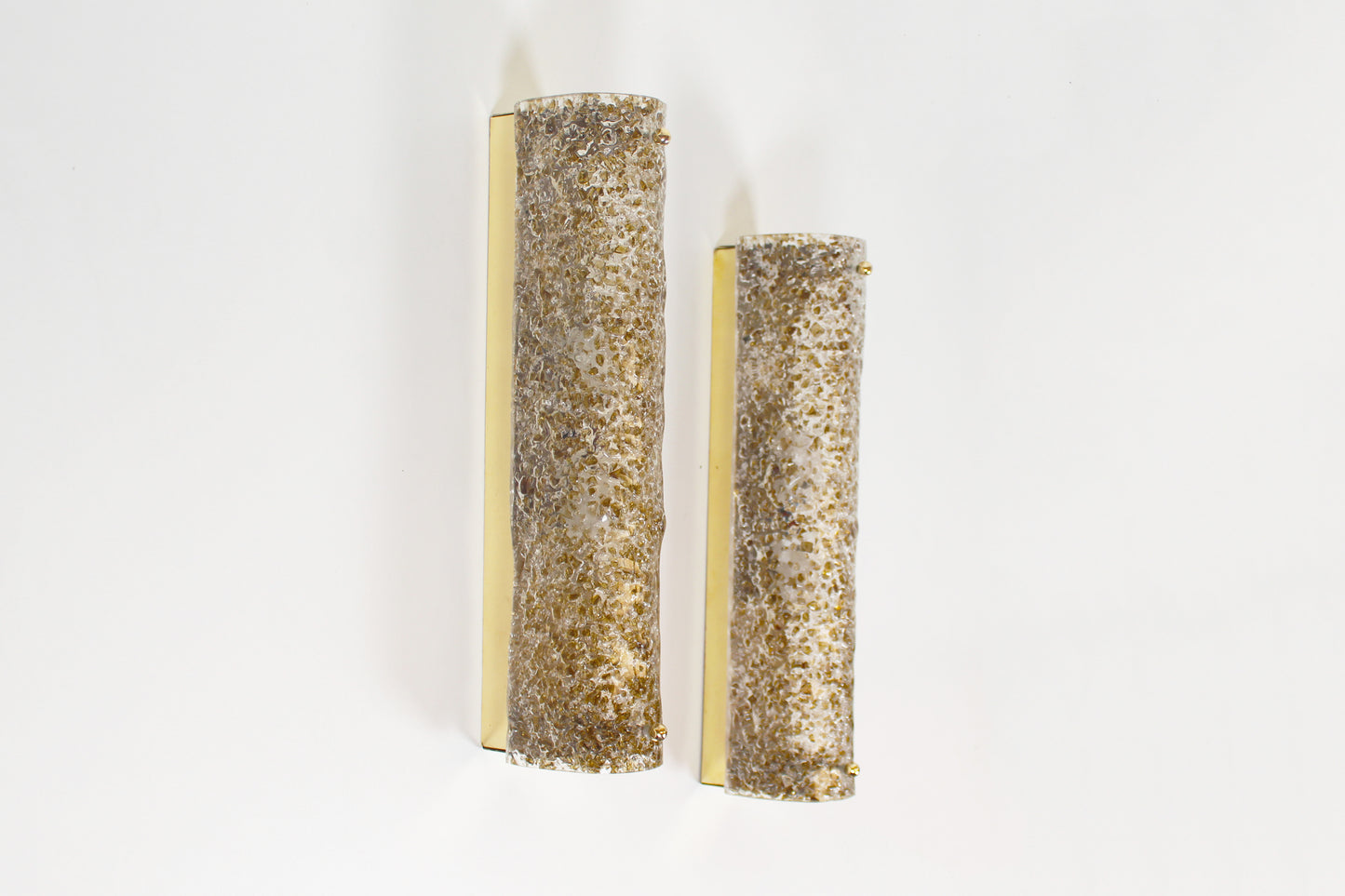 Pair of 1970s Murano glass wall lamps by Hillebrand