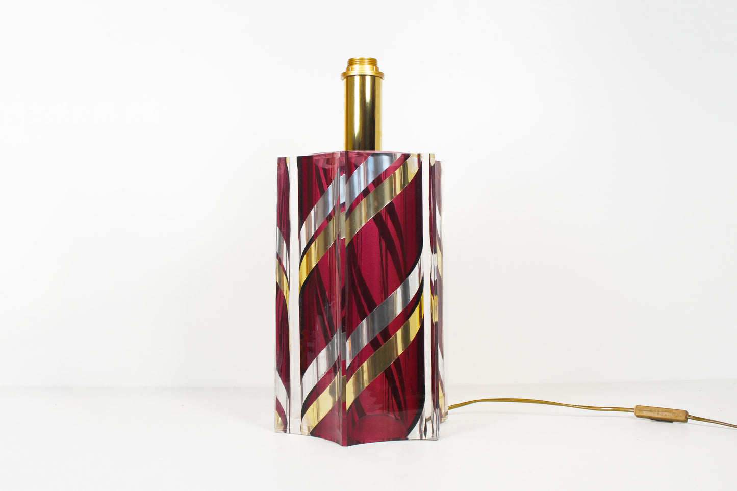 Large Italian lucite table lamp by Romeo Rega