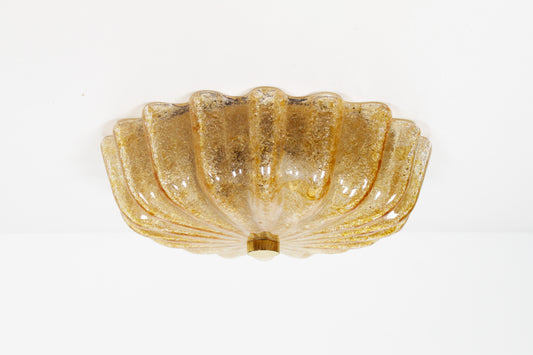 Vintage 1970's muranoglass flush mount ceiling lamp by Barovier & Toso