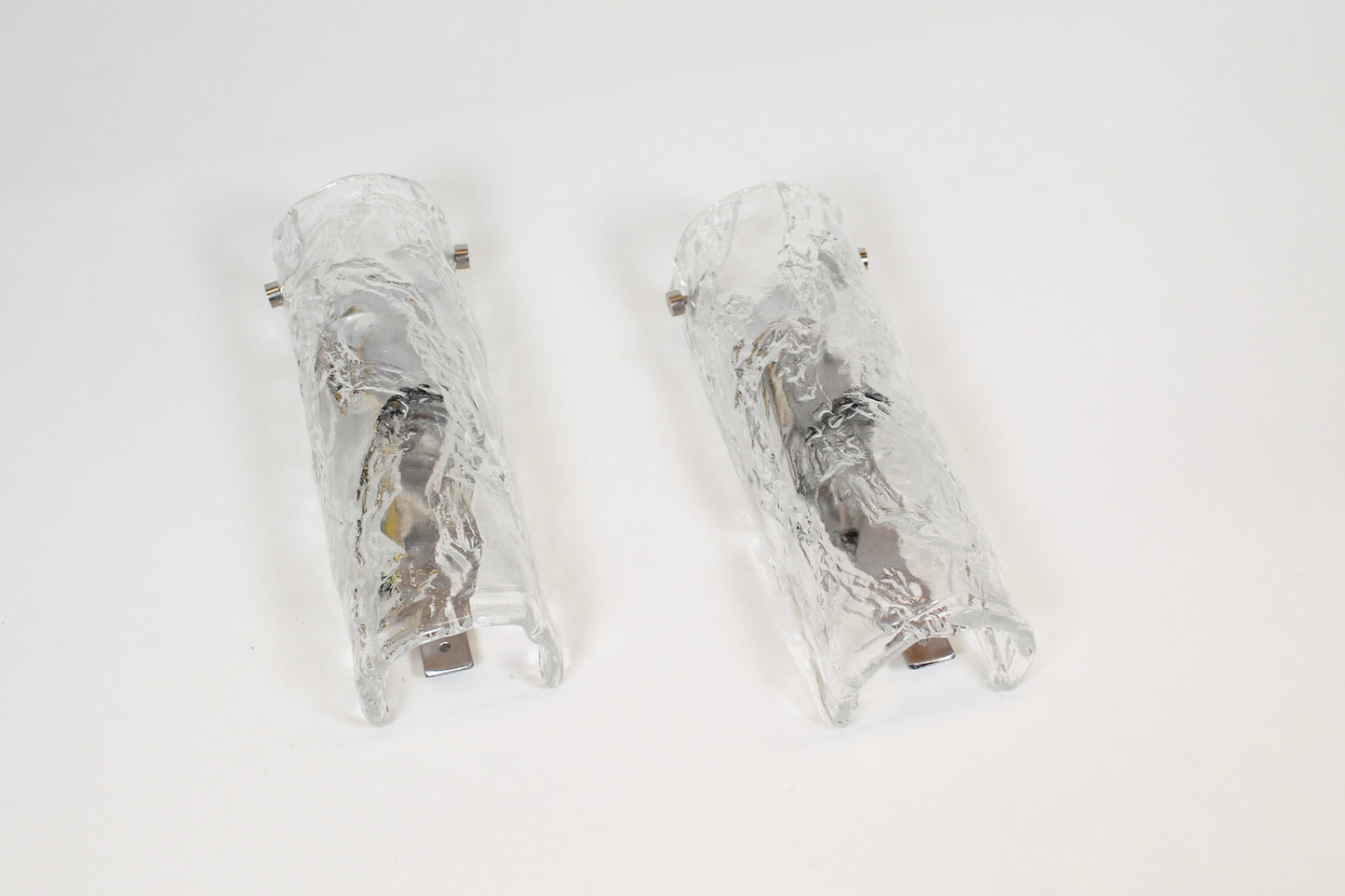 Pair of medium size 1970's Murano glass wall lamps by AV Mazzega