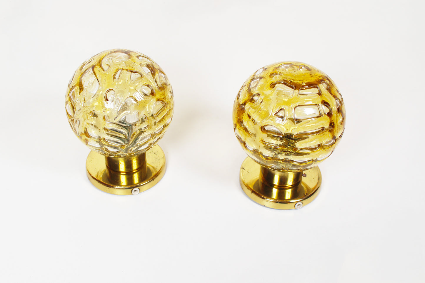 Pair of vintage brass wall lamps by Doria Leuchten