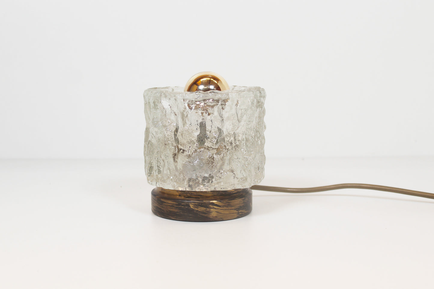 Brass and ice glass table lamp by Cosack Leuchten