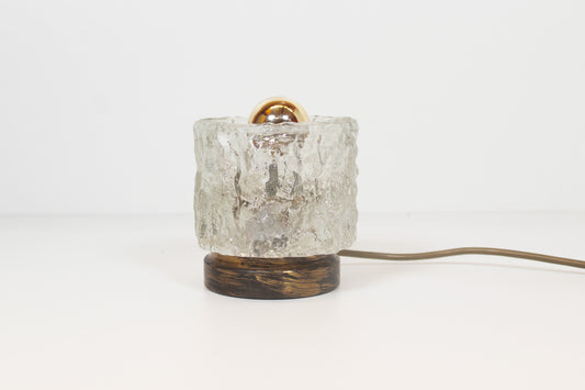 Brass and ice glass table lamp by Cosack Leuchten