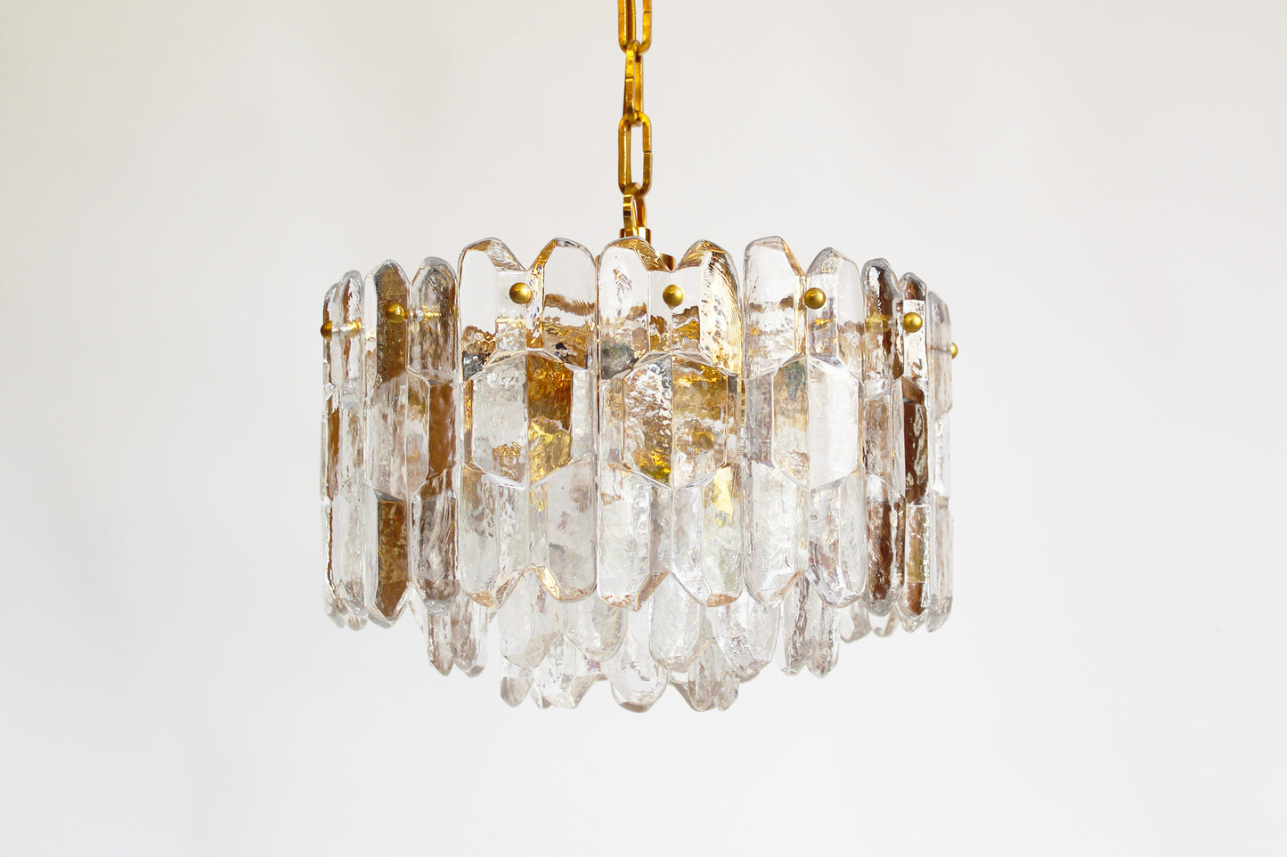 Murano glass and brass 'Palazzo' chandelier by Kalmar