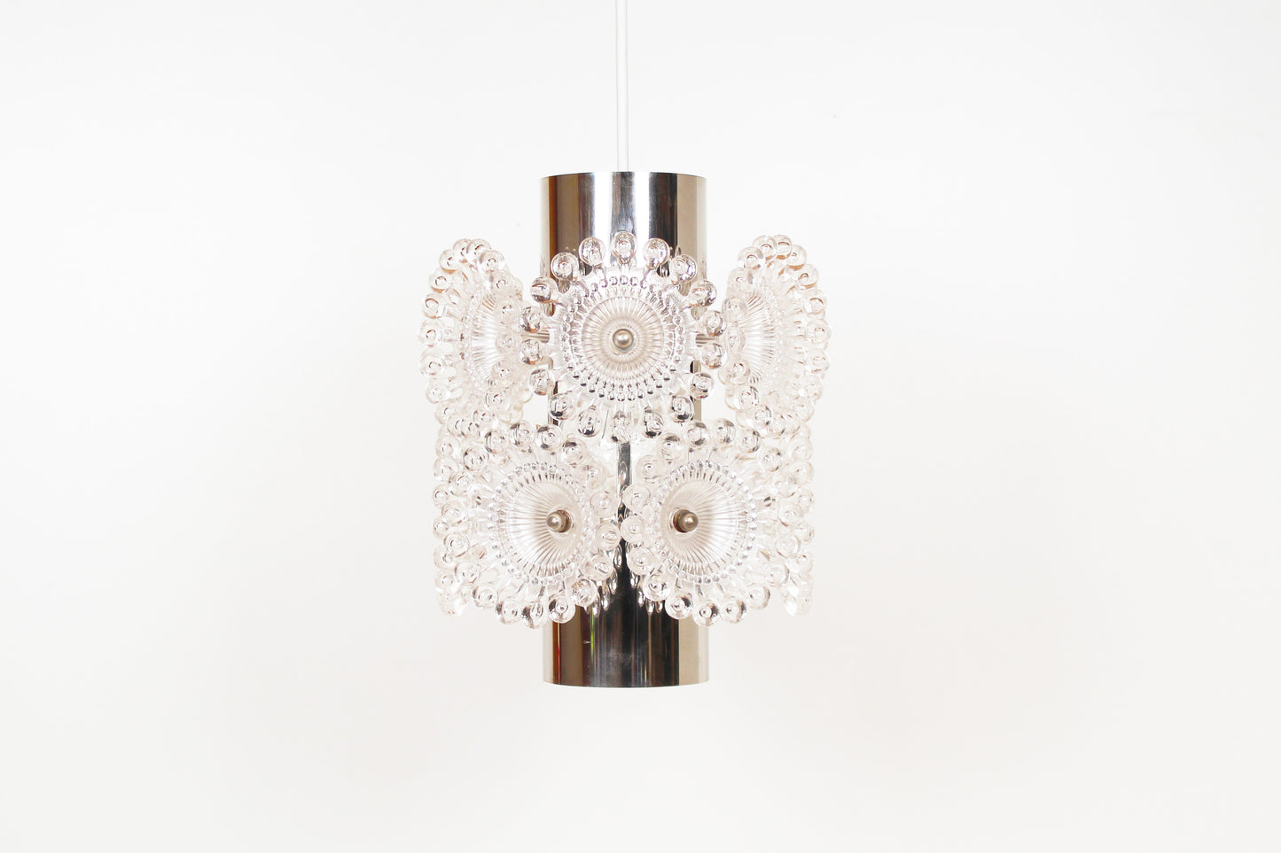 1970's chrome pendant lamp by Solken Leuchten - 3 available