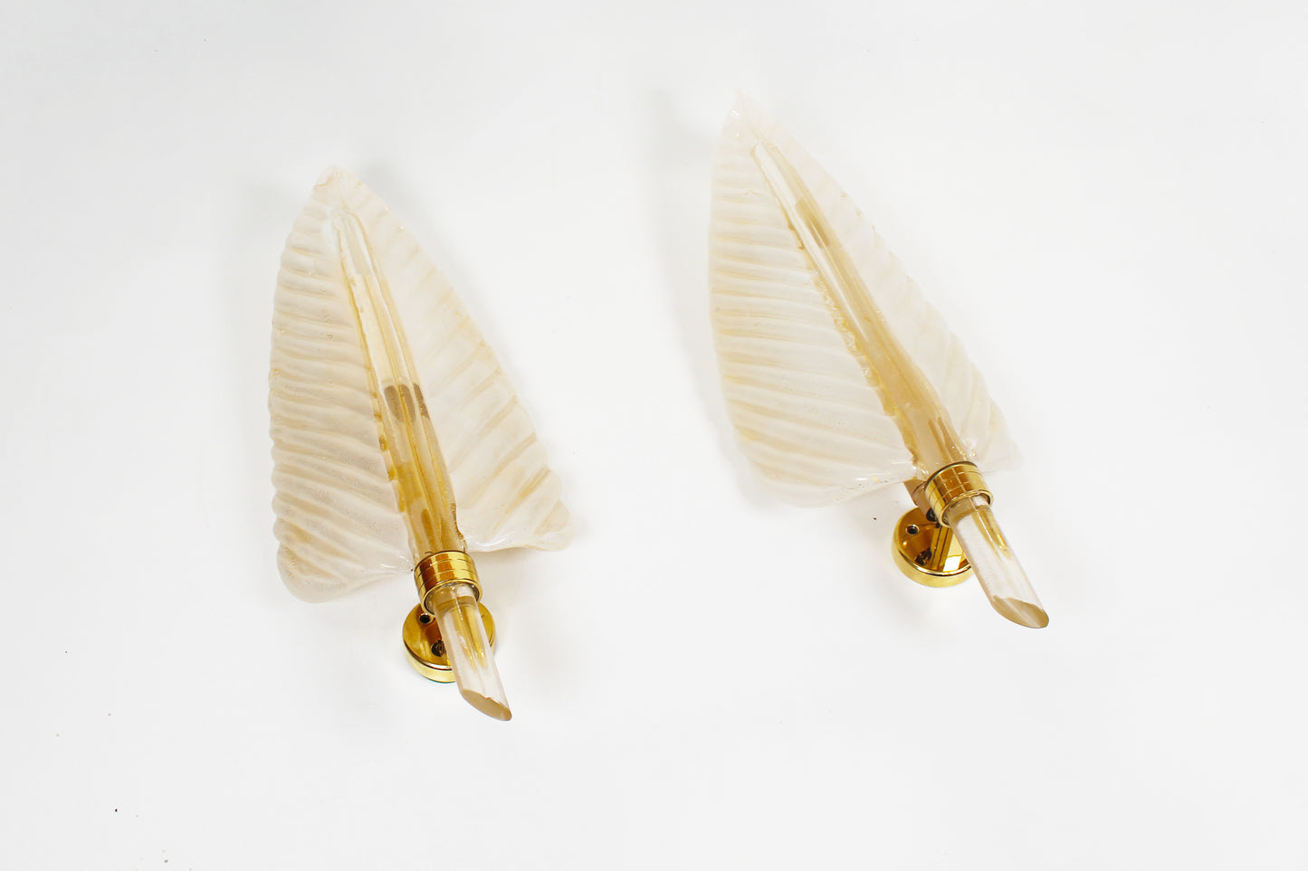 Rare set of 1960s Murano glass wall lamps by Barovier & Toso
