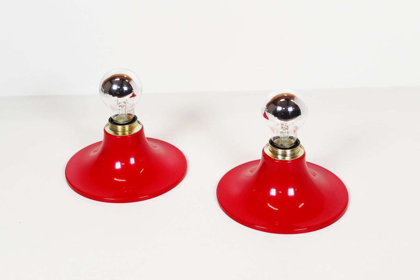 Set of Italian 1980s 'Discus' wall lamps