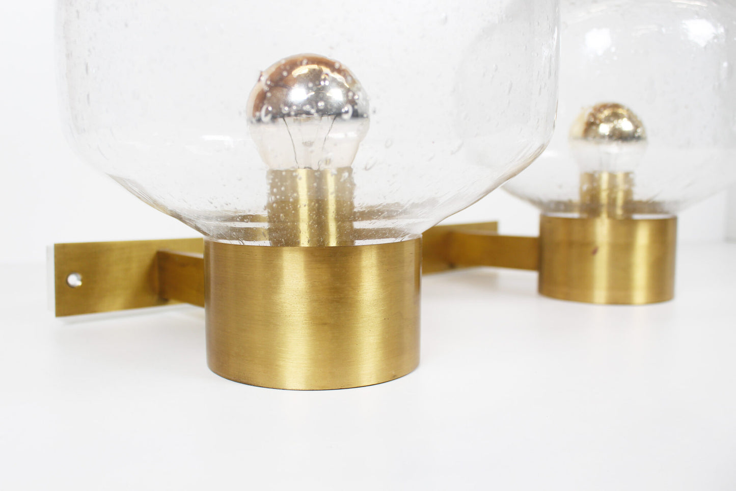 Large brass and mouth blown glass wall light by Doria Leuchten
