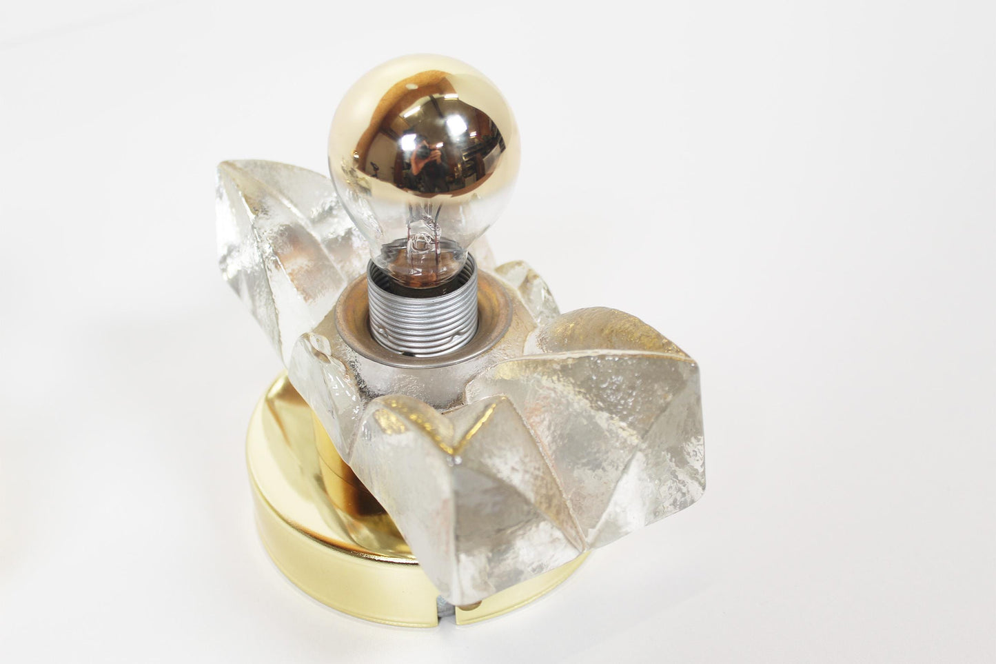 Set of brass and glass wall lamps by Sische