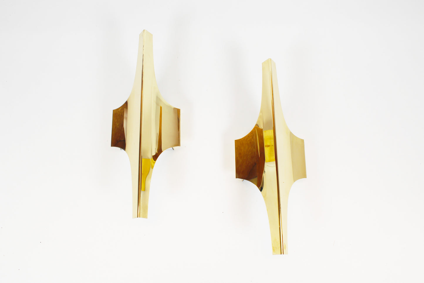 Rare set of brass wall lamps by Doria Leuchten