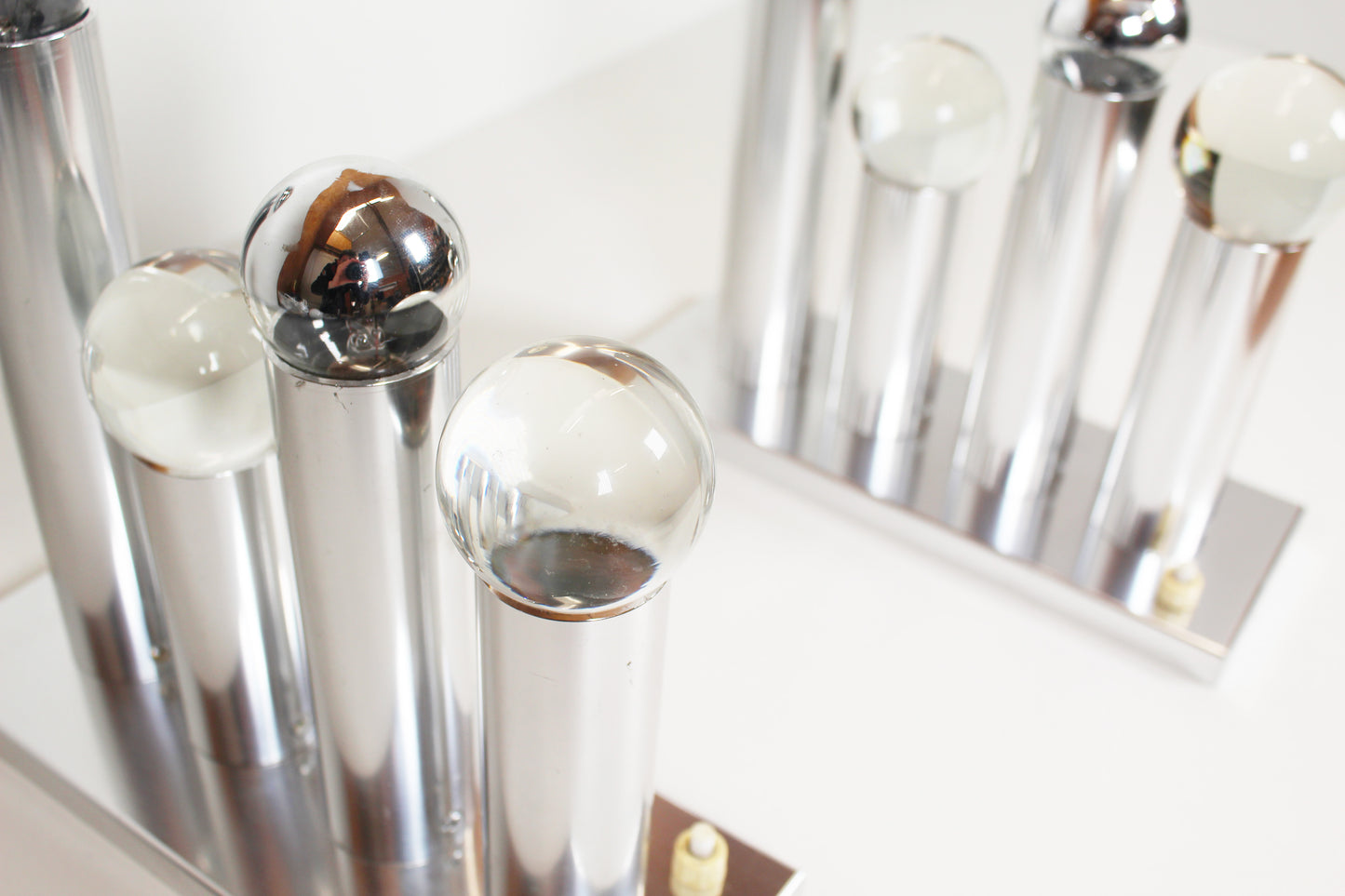 Set of polished wall lamps by Gaetano Sciolari