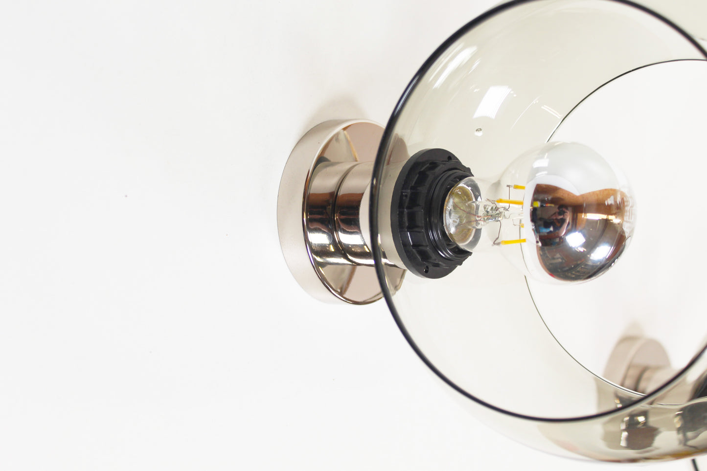 Pair of vintage smoked wall lamps by Galerie Oxar, France 1970's
