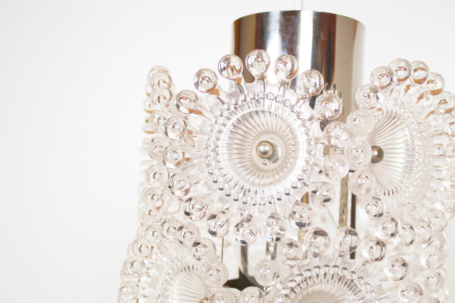 1970's chrome pendant lamp by Solken Leuchten - 3 available