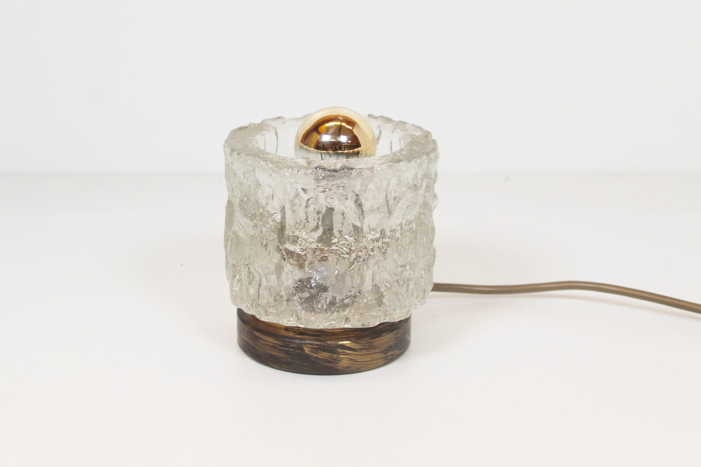 Brass and ice glass table lamp by Cosack Leuchten