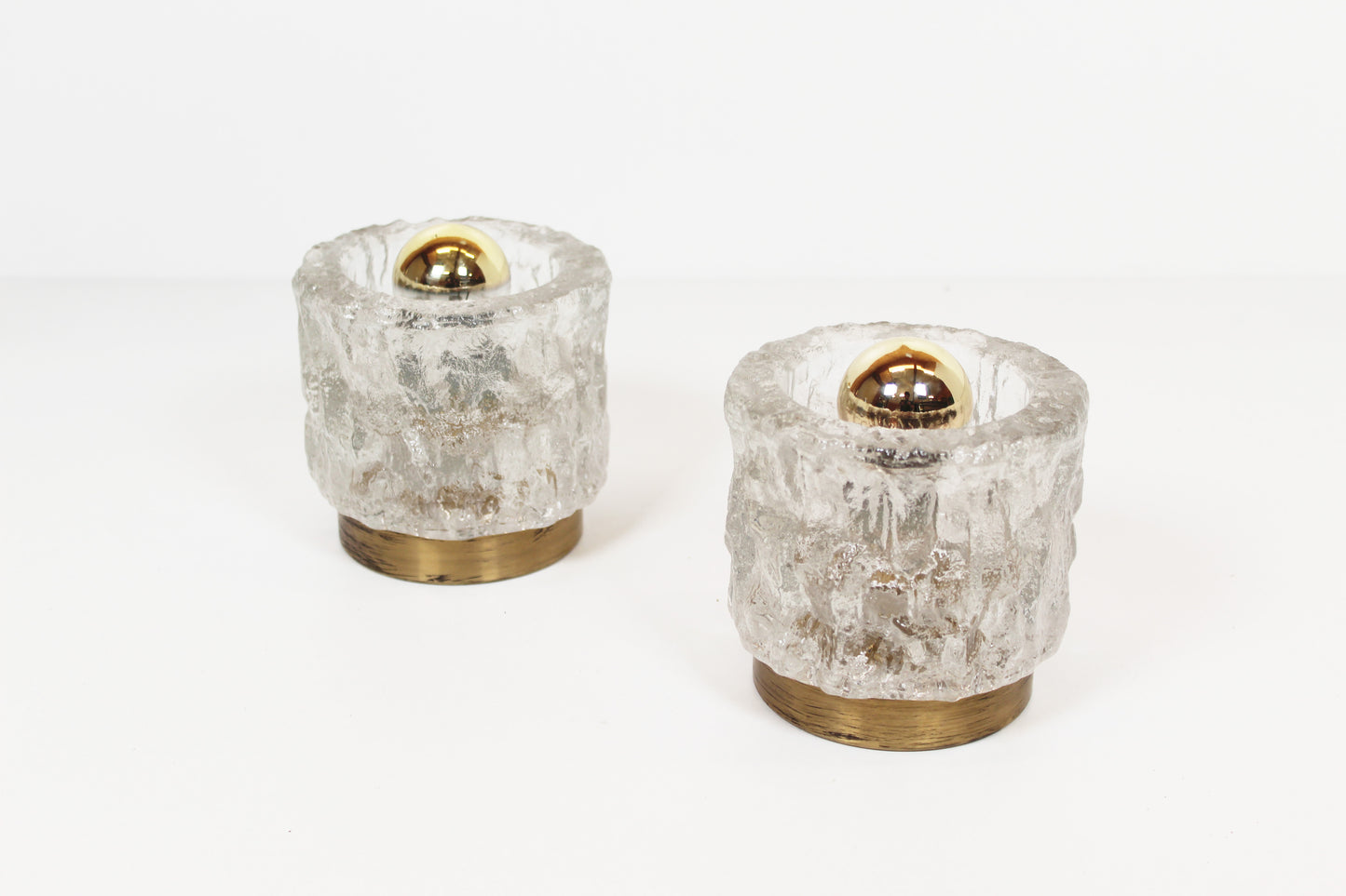 Pair of brass and glass wall lamps by Cosack Leuchten