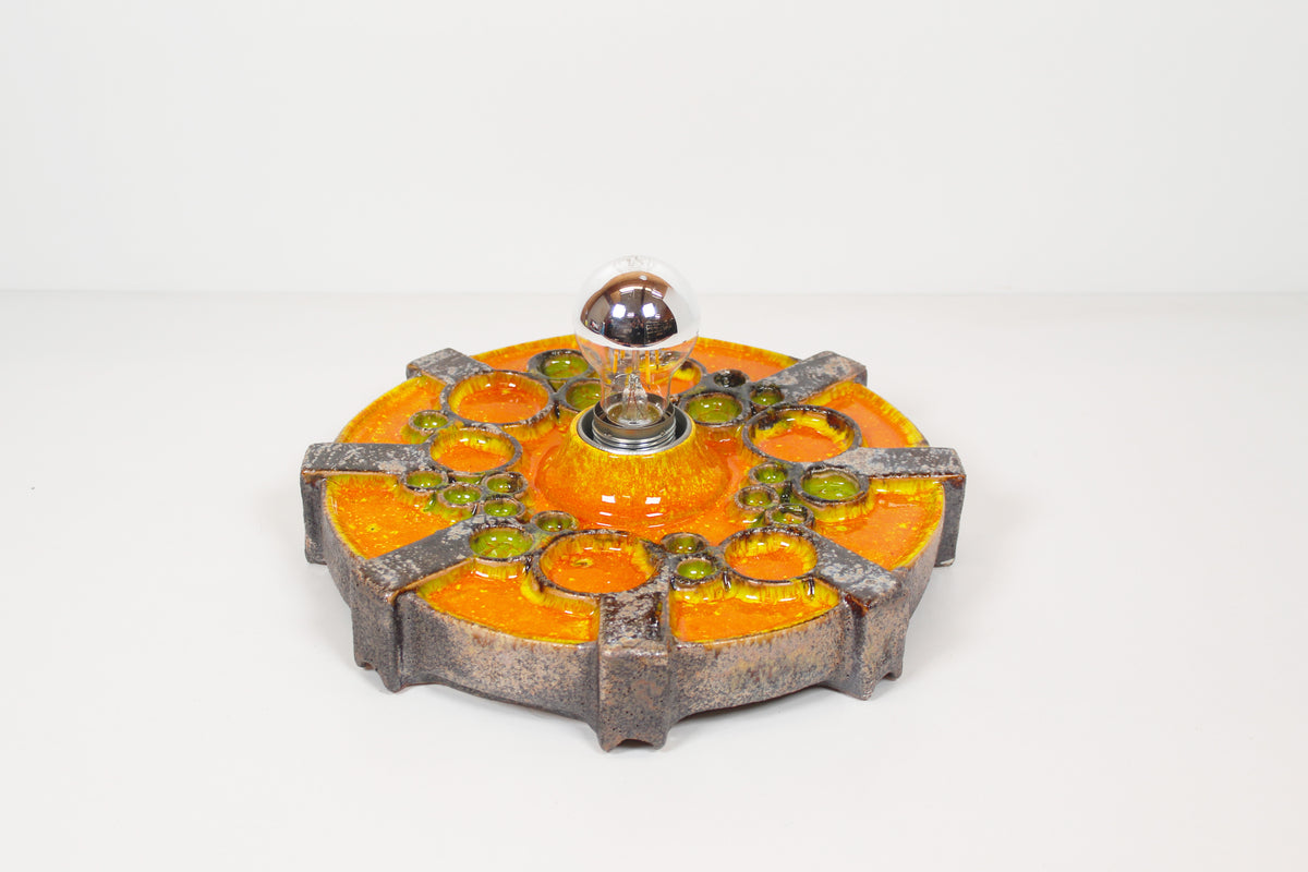 Vintage keramische 'Fat Lava'-stijl wandlamp uit de jaren 70 van Hustadt Leuchten