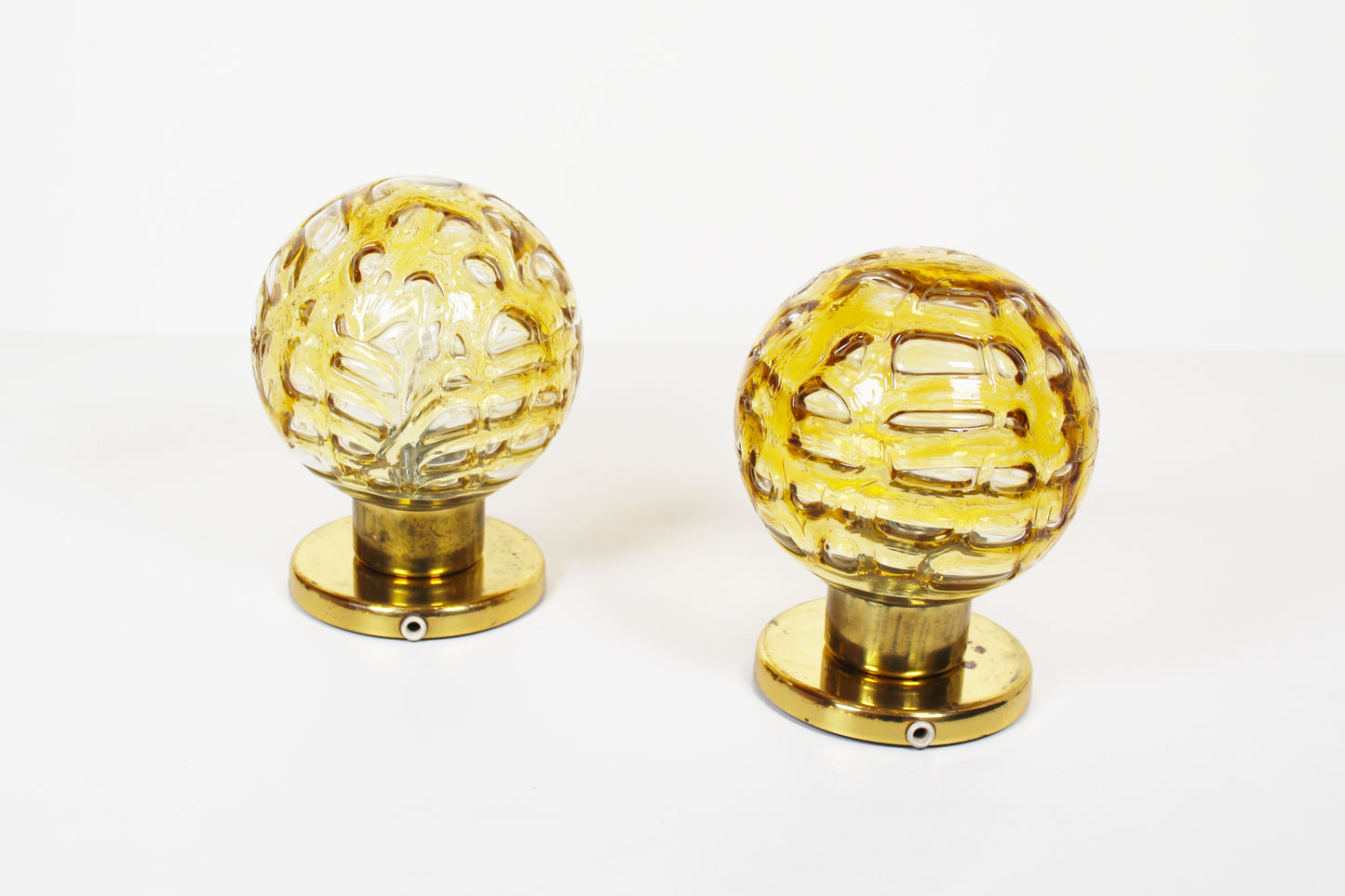 Pair of vintage brass wall lamps by Doria Leuchten