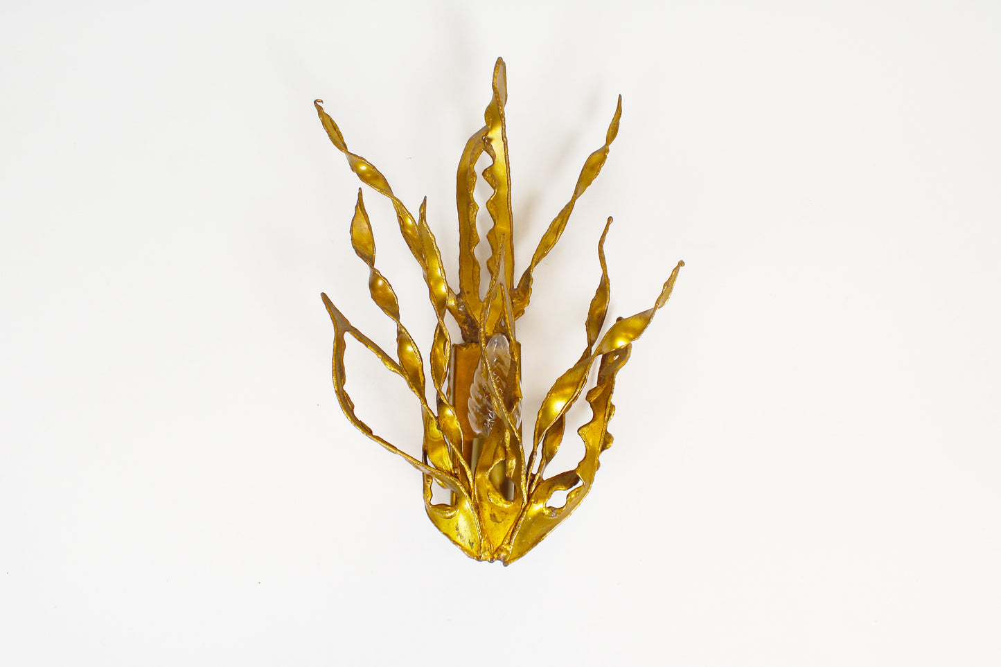 Sculptural wall lamp in brass by Paul Moerenhout, Belgium, 1970s