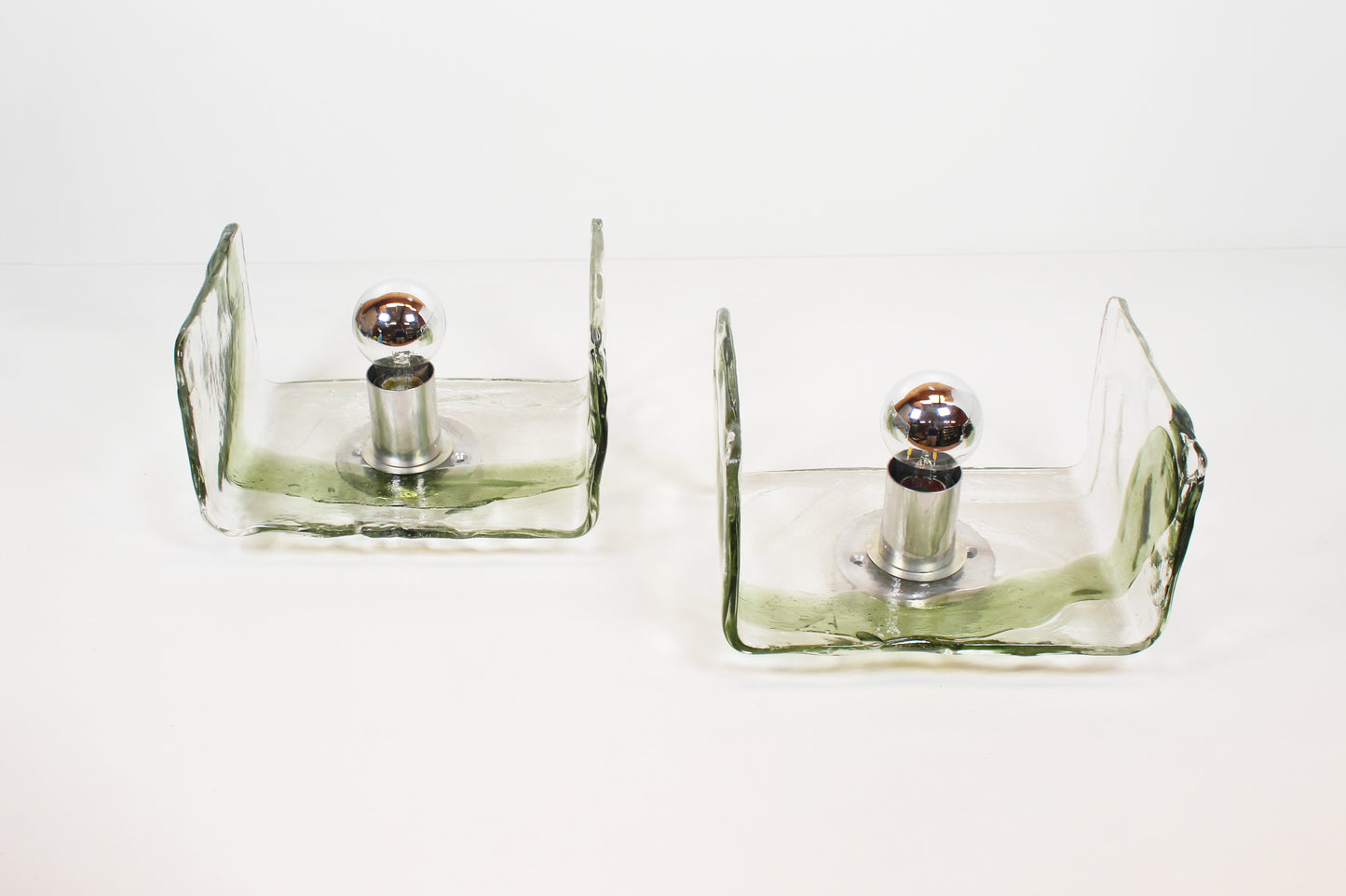 Koppel murano glas wandlampen door Kalmar, Oostenrijk jaren 70 (2 koppels beschikbaar)