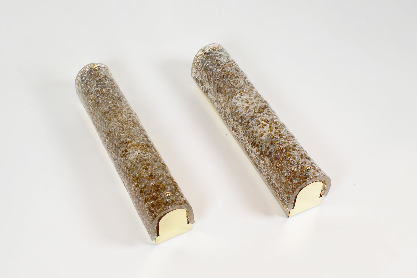 Pair of 1970s Murano glass wall lamps by Hillebrand